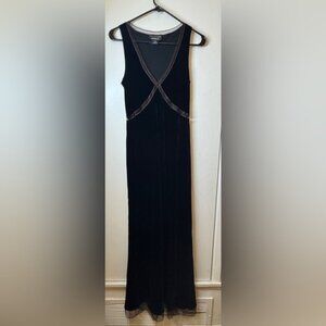 Vintage Y2K Bergdorf Goodman Rosa Nichols Silk Blend Velvet Maxi Slip Dress S